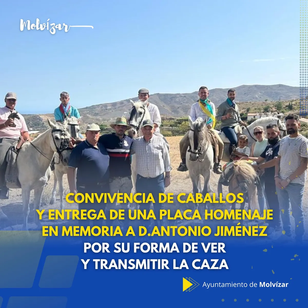 Convivencia de caballos con carrera de cintas