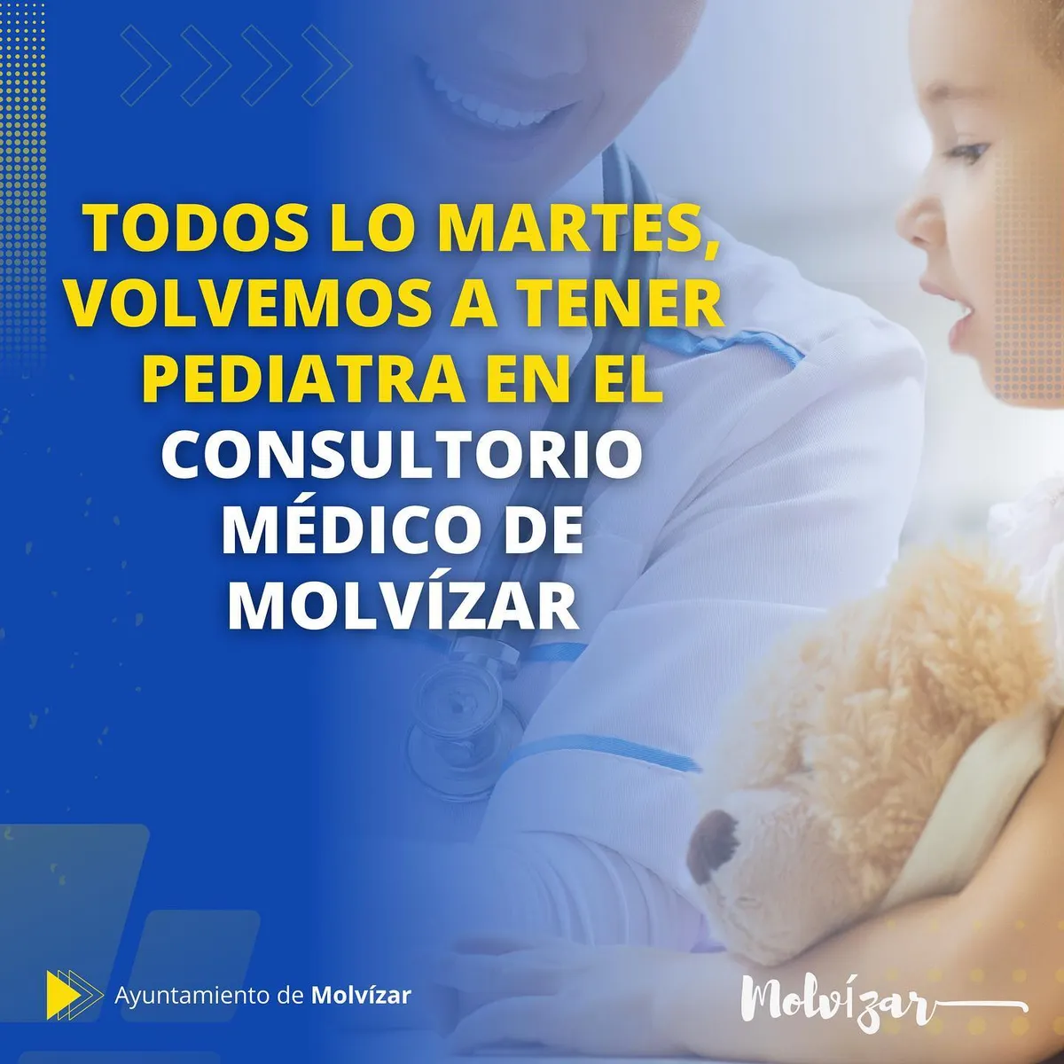 LOS MARTES volvemos a tener consulta con nuestro pediatra en el Consultorio Médico de Molvízar